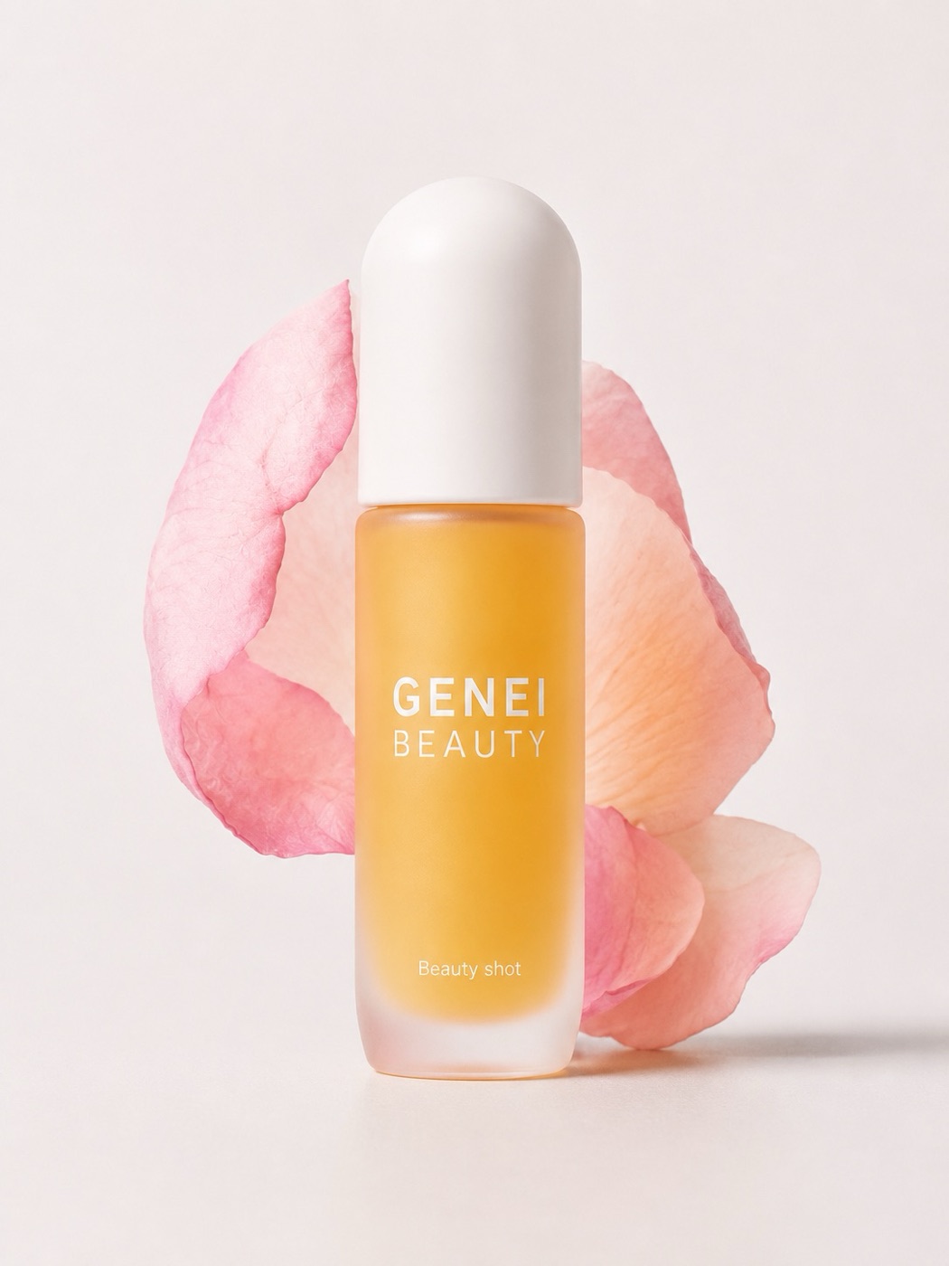 GENEI BEAUTY 花びらとフロストガラスのボトル